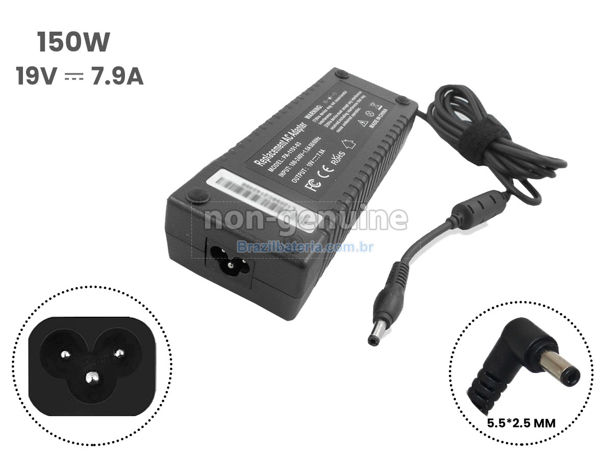 Adaptador de energia para Razer 150W 19V 7.9A 5.5*2.5MM