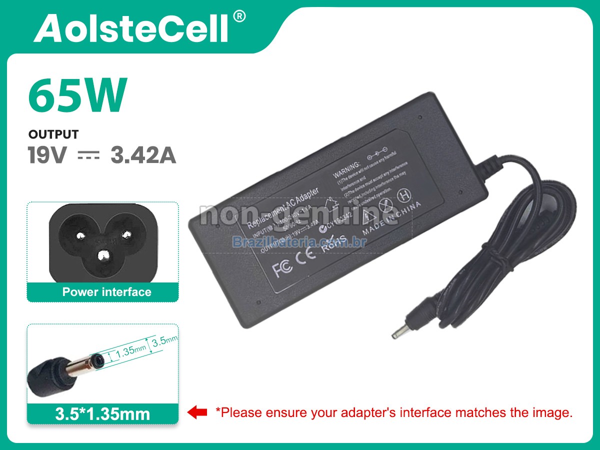 Adaptador de energia para Toshiba SATELLITE PRO R50-EC-11J C50-H-11D C50-E-11L