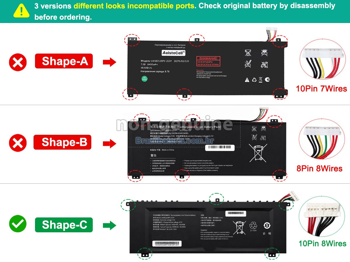 Bateria para AolsteCell U4382120PV-2S1P
