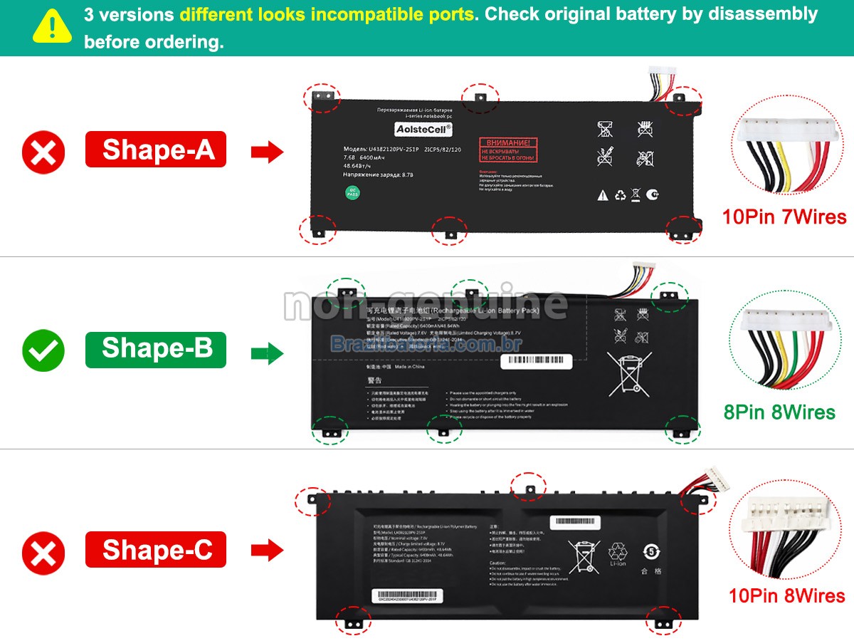 Bateria para AolsteCell U4382120PV-2S1P