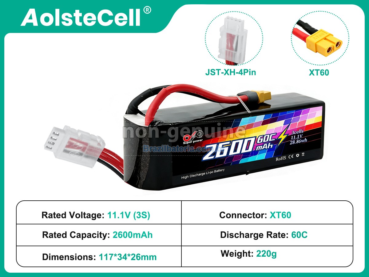 Bateria para AolsteCell 11.1V 2600MAH 60C XT60