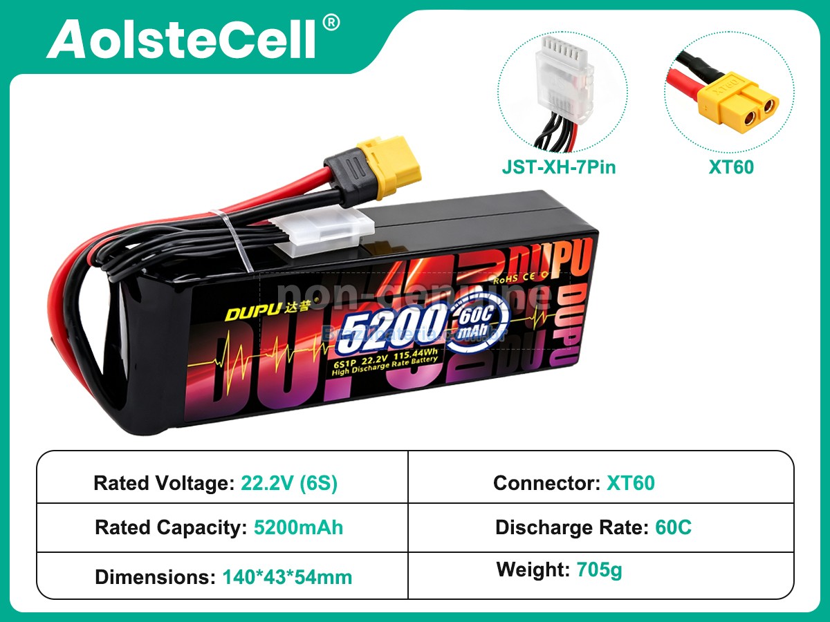 Bateria para AolsteCell 22.2V 5200MAH 60C XT60