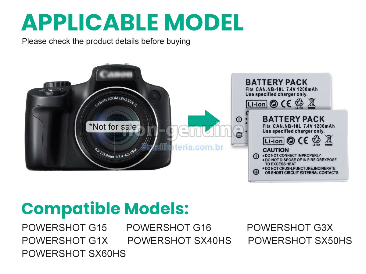 Bateria para Canon POWERSHOT G1X