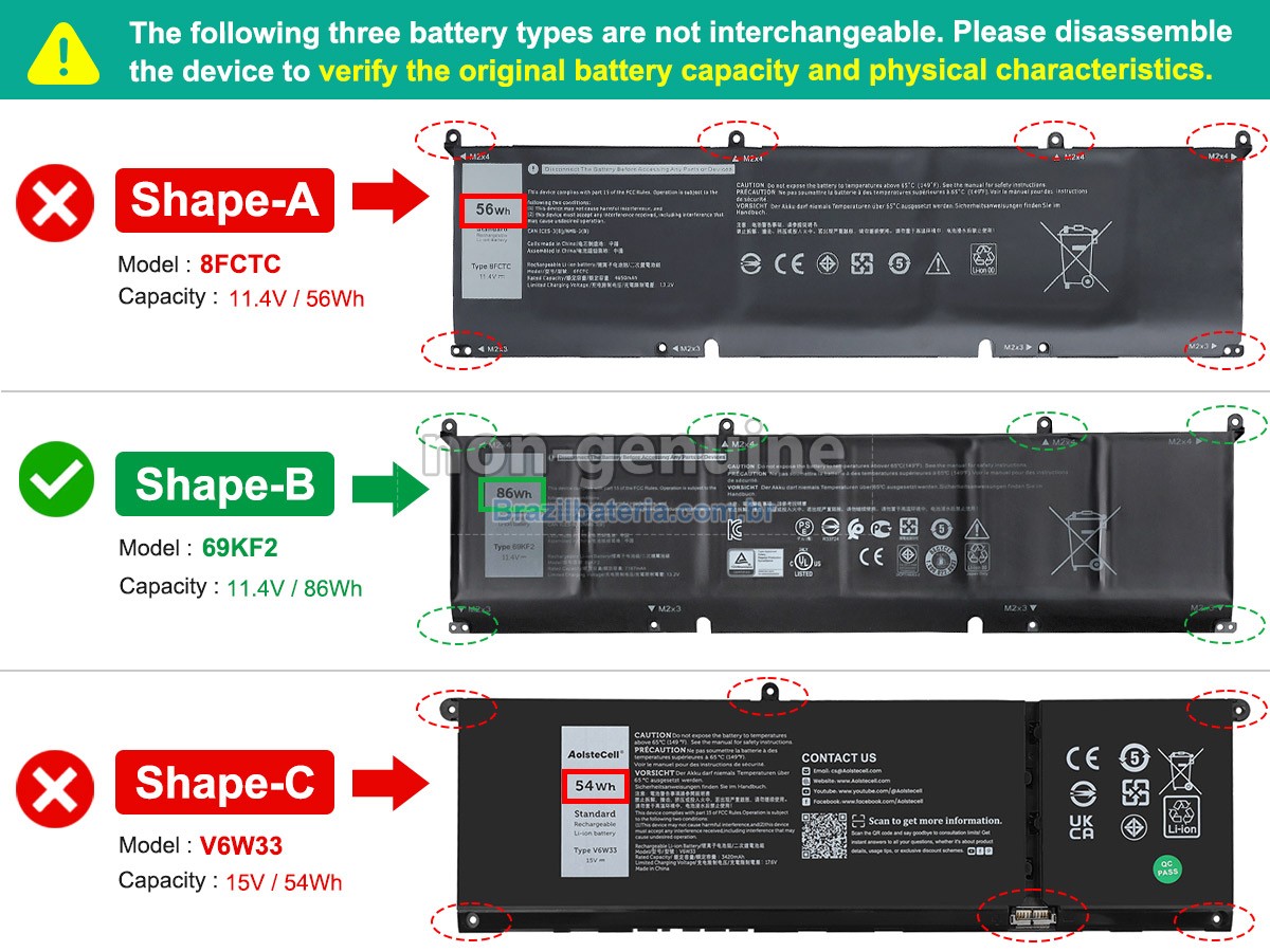 Bateria para Dell P106F