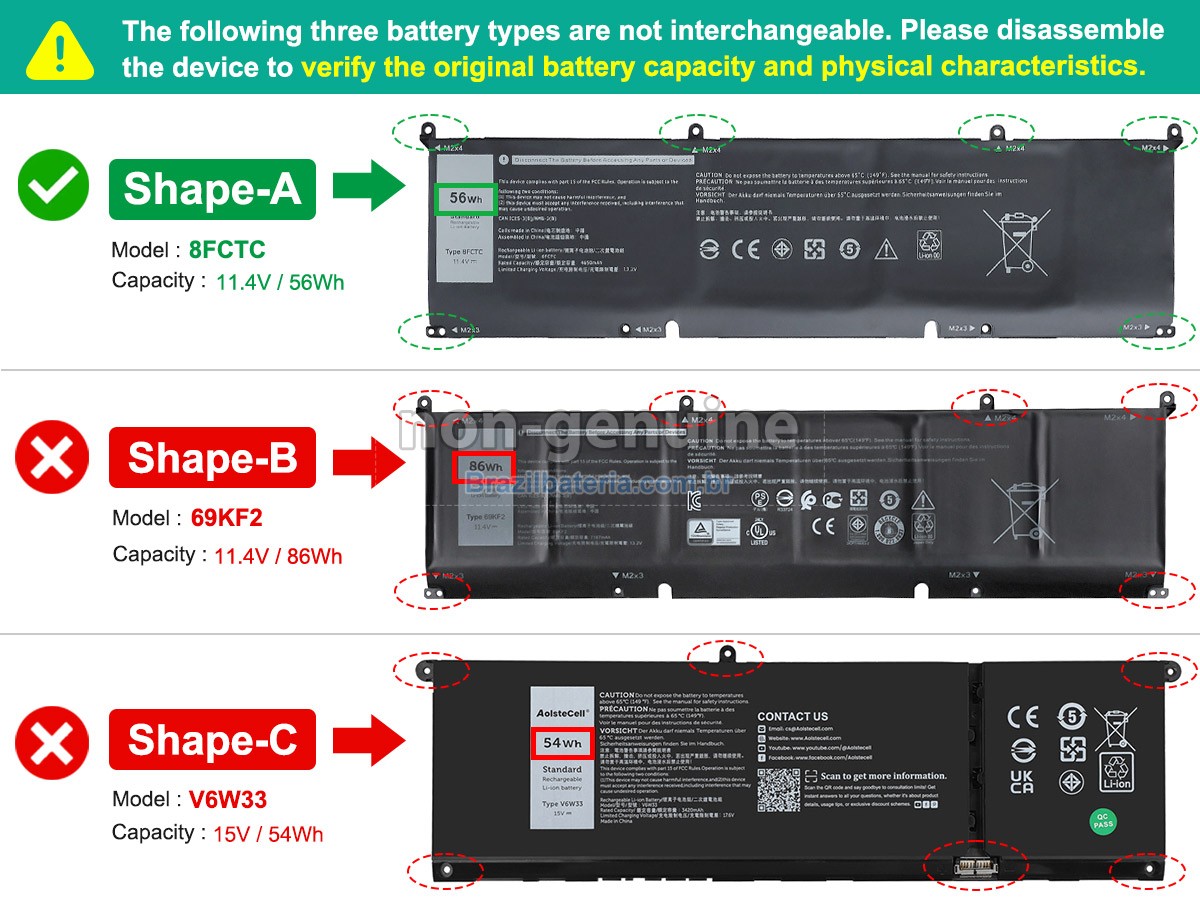 Bateria para Dell P106F