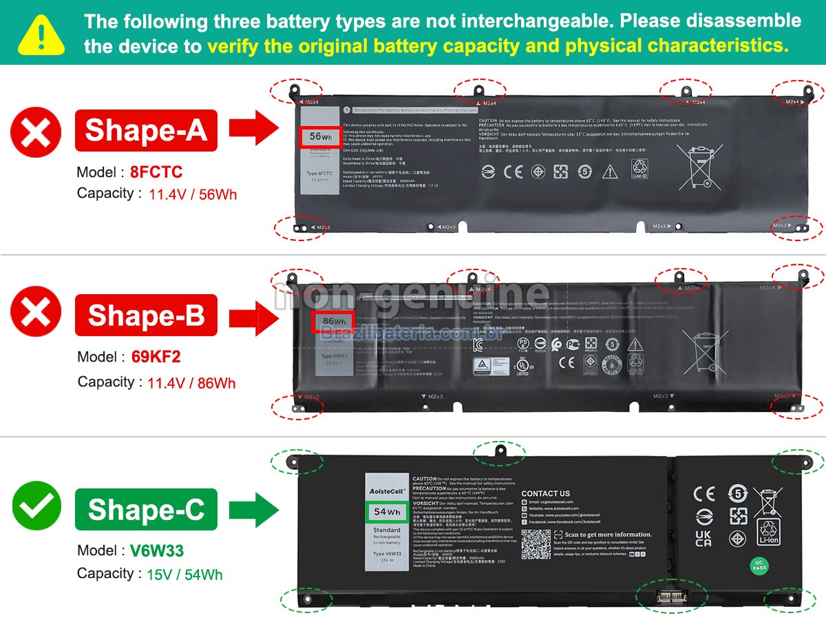 Bateria para Dell P106F
