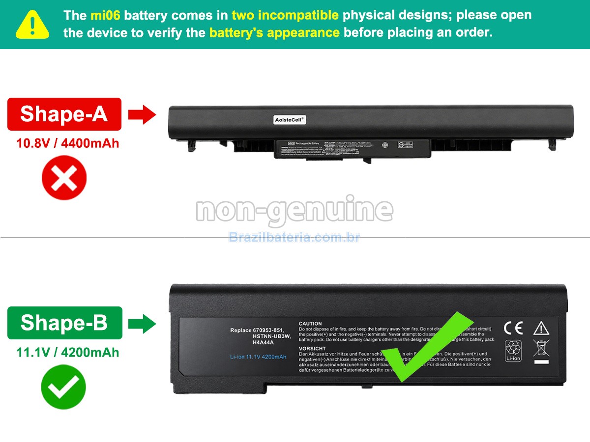 Bateria para HP MI06