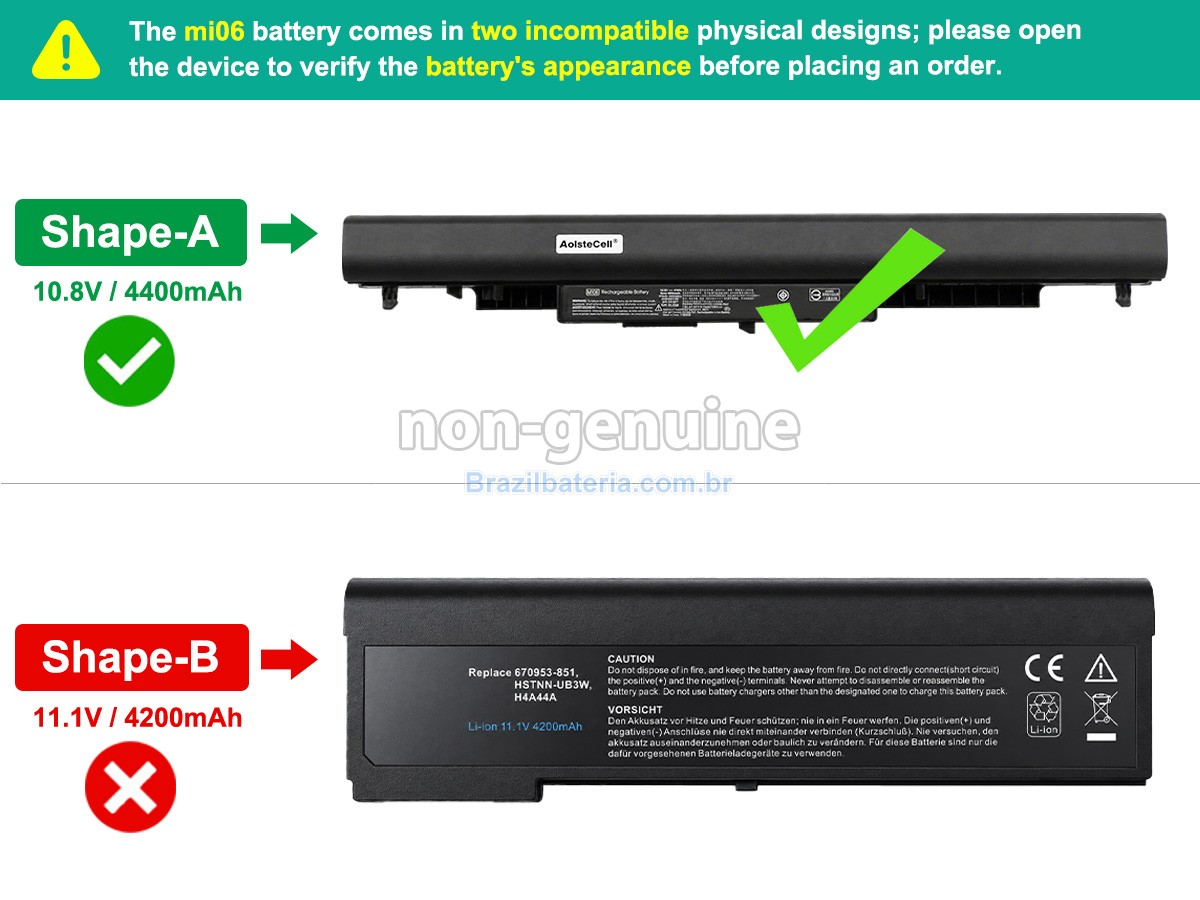 Bateria para HP MI06
