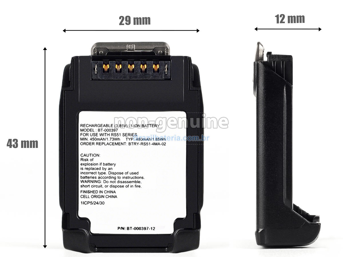 Bateria para Zebra RS5100 2D BLUETOOTH RING SCANNER