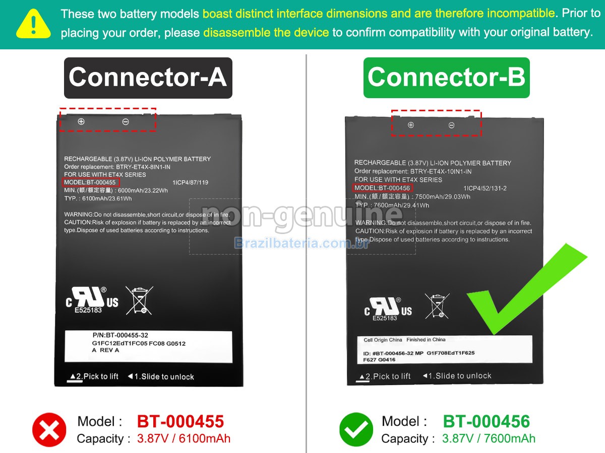 Bateria para Zebra ET45HC